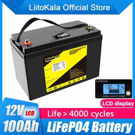 Акумулятор LiFePO4 LiitoKala 12V 100Ah (LCD Smart BMS) Акумулятор LiFePO4 LiitoKala 12V 100Ah (LCD Smart BMS)
