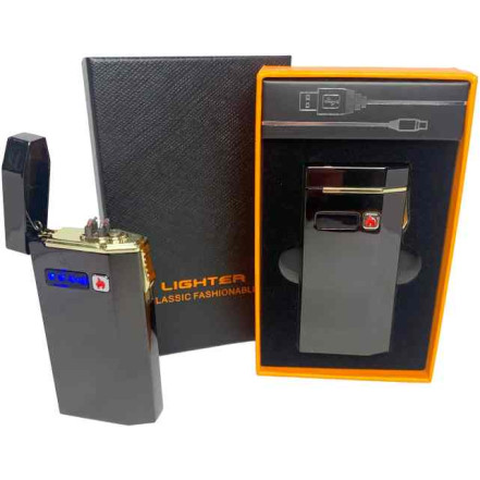 Электроимпульсная USB + зажигалка газовая в подарочной упаковке HL-428 Black Электроимпульсная USB + зажигалка газовая в подарочной упаковке HL-428 Black