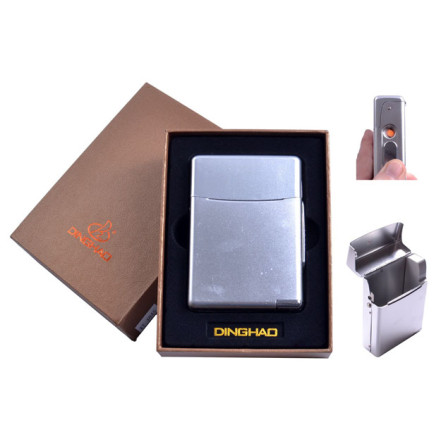 Портсигар + USB запальничка 4845-Silver (Цигаркова пачка, спіраль розжарювання) Портсигар + USB запальничка 4845-Silver (Цигаркова пачка, спіраль розжарювання)