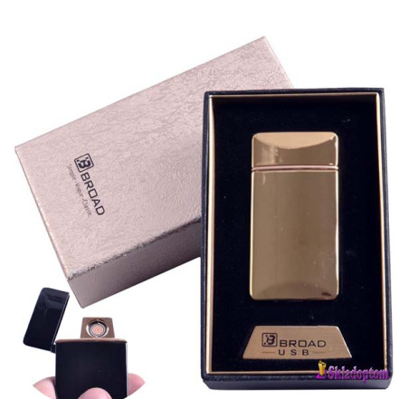 USB зажигалка в подарочной упаковке 4851-Gold (Broad, двухсторонняя спираль накаливания)