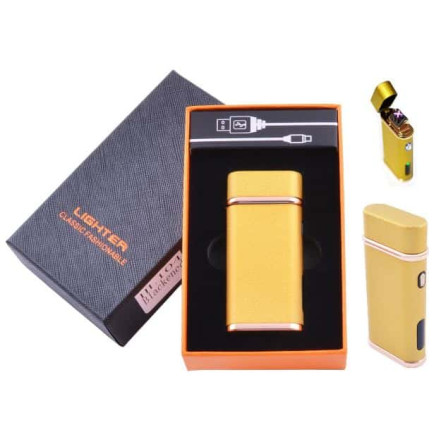 Електроімпульсна запальничка у подарунковій коробці Lighter HL-104 Gold Електроімпульсна запальничка у подарунковій коробці Lighter HL-104 Gold