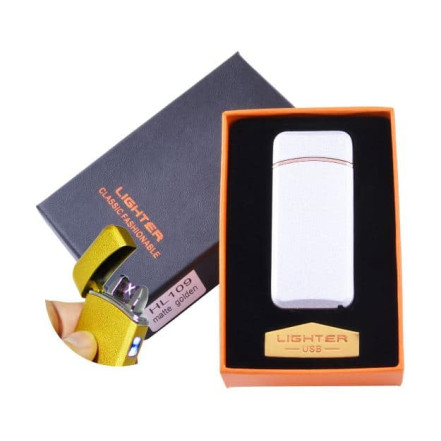 Електроімпульсна запальничка в подарунковій коробці Lighter HL-109 White