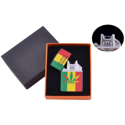 Электроимпульсная USB зажигалка в подарочной упаковке 4776B-4 (CANNABIS) Электроимпульсная USB зажигалка в подарочной упаковке 4776B-4 (CANNABIS)