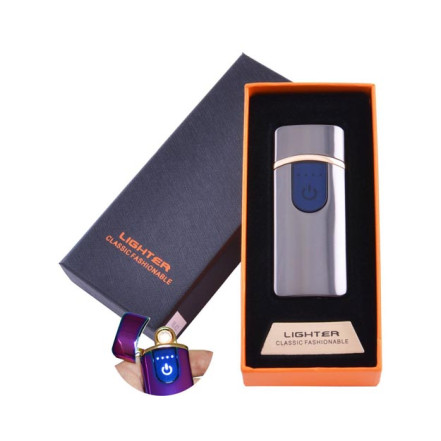 USB зажигалка в подарочной коробке Lighter HL-42 Black (Спираль накаливания)