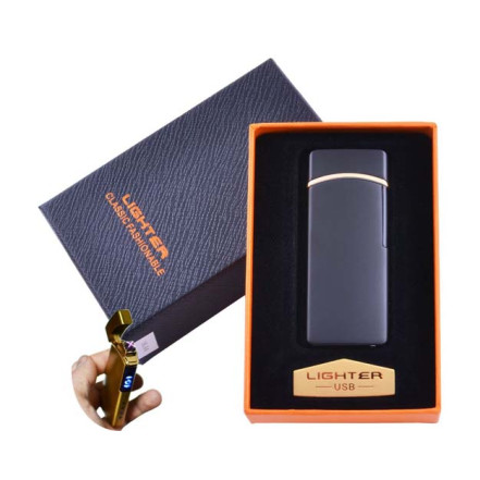 Электроимпульсная зажигалка в подарочной упаковке Lighter HL-44 Black (Двойная молния, USB) Электроимпульсная зажигалка в подарочной упаковке Lighter HL-44 Black (Двойная молния, USB)
