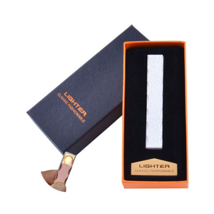 USB зажигалка в подарочной коробке Lighter HL-47 White (Спираль накаливания)