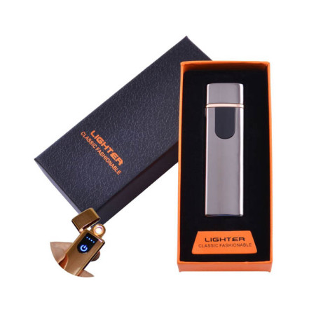 USB зажигалка в подарочной коробке Lighter HL-48 Black (Спираль накаливания)