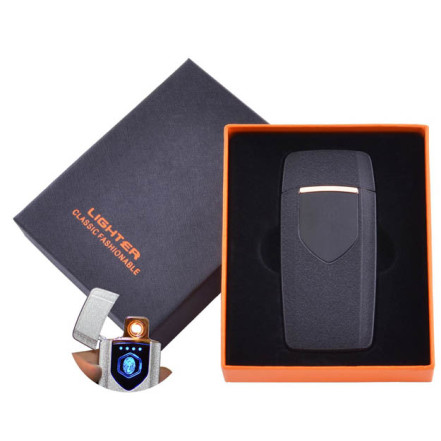USB зажигалка в подарочной коробке Lighter HL-57 Black (Спираль накаливания)