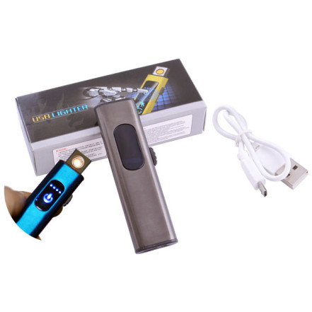 USB зажигалка в подарочной коробке Lighter HL-59 Black (Спираль накаливания)