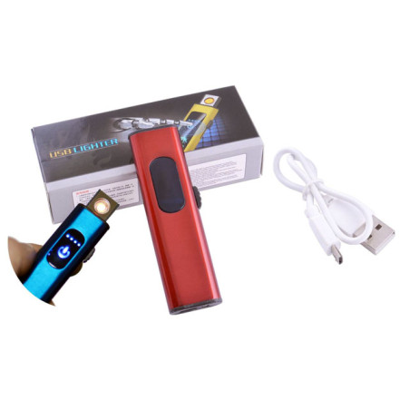 USB зажигалка в подарочной коробке Lighter HL-59 Red (Спираль накаливания)