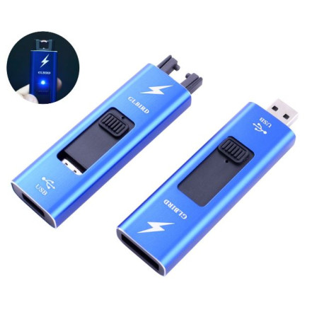 Электроимпульсная USB зажигалка HL-139 Blue Электроимпульсная USB зажигалка HL-139 Blue