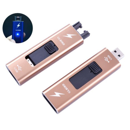 Электроимпульсная USB зажигалка HL-139 Gold Электроимпульсная USB зажигалка HL-139 Gold