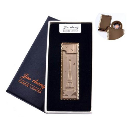 USB зажигалка в подарочной упаковке 4793-5 ("Эйфелева башня",двухсторонняя, спираль накаливания)