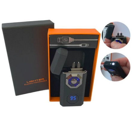 Электроимпульсная зажигалка USB HL-646 Black matte