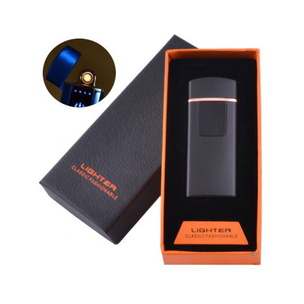 USB запальничка у подарунковій коробці LIGHTER HL-132 Black мат. (Спіраль розжарювання)