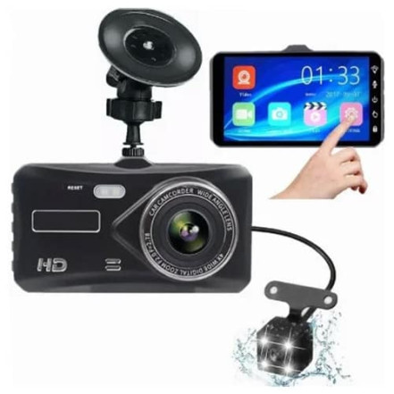 Автомобільний відеореєстратор T672, LCD 4", TOUCH SCREEN, 2 камери, 1080P Full HD