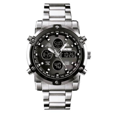 Годинник наручний 1389SIBK SKMEI SILVER-BLACK Годинник наручний 1389SIBK SKMEI SILVER-BLACK