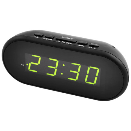 Годинник мережевий VST-712-2 зелений, USB