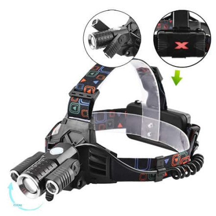 Ліхтар налобний Police W602-T6+2XPE, 2x18650, zoom, ЗУ 220V/12V, Box Ліхтар налобний Police W602-T6+2XPE, 2x18650, zoom, ЗУ 220V/12V, Box