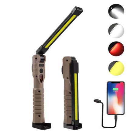 Фонарь WORKLIGHT-WL-08-XPE+COB (білий+жовтий+червоний), power bank