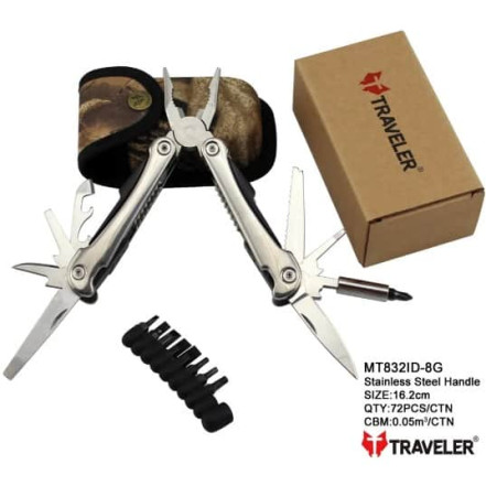 Мультитул Traveler MT-832 Black з набором біт Мультитул Traveler MT-832 Black з набором біт