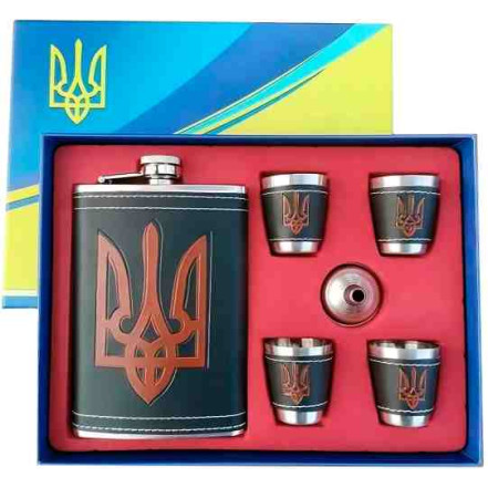 Подарунковий набір MOONGRASS 6в1 з флягою, чарками, лійкою UKRAINE WKL-015 Подарунковий набір MOONGRASS 6в1 з флягою, чарками, лійкою UKRAINE WKL-015