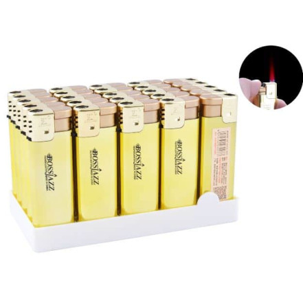 Зажигалка пластиковая BossJazz 007 G  UV Gold