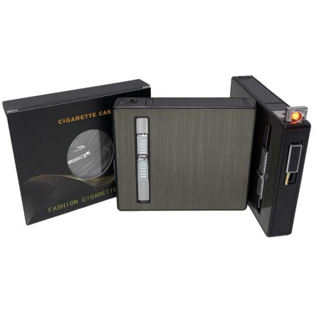 Портсигар 20 сигарет USB + газ HL-425 Black Портсигар 20 сигарет USB + газ HL-425 Black