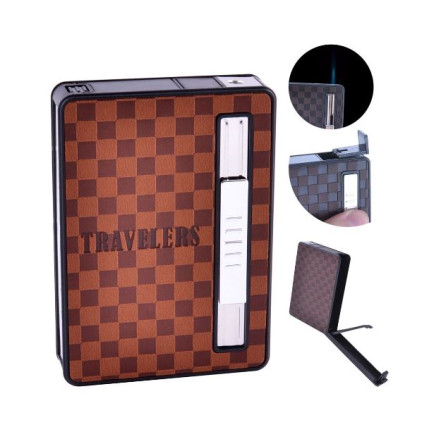 Портсигар із запальничкою TRAVELERS HL-155-1 Портсигар із запальничкою TRAVELERS HL-155-1