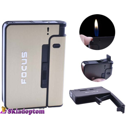 Портсигар с зажигалкой FOCUS HL-4938 Gold Портсигар с зажигалкой FOCUS HL-4938 Gold