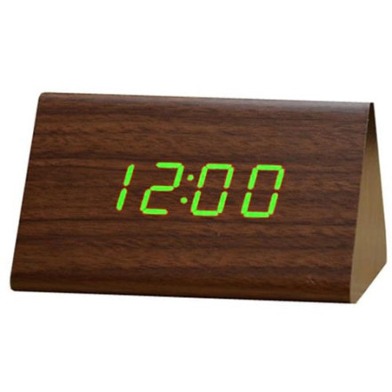 Годинник мережевий VST-864-4 зелений, (корпус коричневий), USB Годинник мережевий VST-864-4 зелений, (корпус коричневий), USB