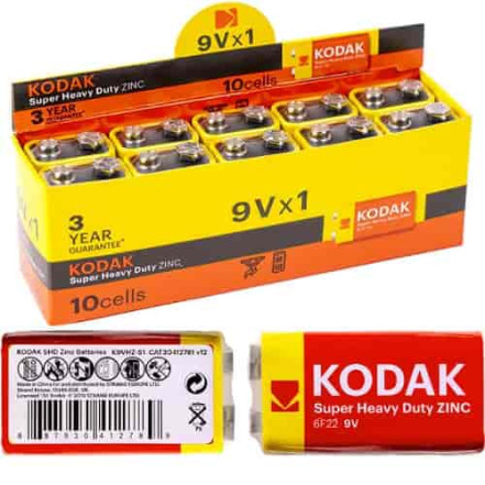 Батарейка KODAK EXTRA HEAVY DUTY 6F22 Батарейка KODAK EXTRA HEAVY DUTY 6F22