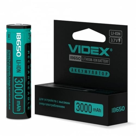 Акумулятор Videx 18650 3000mAh захист Акумулятор Videx 18650 3000mAh захист