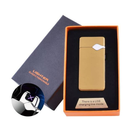 Электроимпульсная USB зажигалка в подарочной коробке Lighter 5004 Gold Электроимпульсная USB зажигалка в подарочной коробке Lighter 5004 Gold
