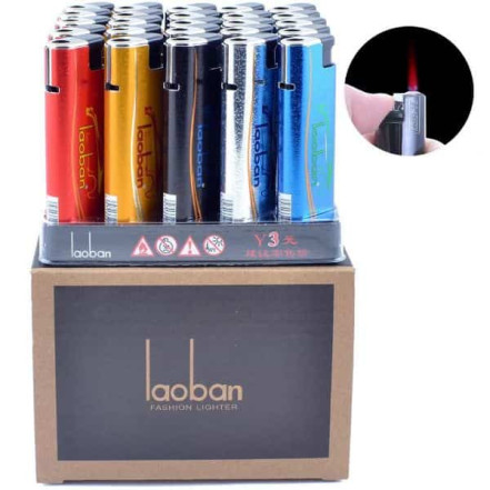 Зажигалка пластиковая в металлическом корпусе Laoban 822-20 Зажигалка пластиковая в металлическом корпусе Laoban 822-20