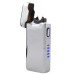 Электроимпульсная USB зажигалка молния, индикатор заряда HL-216 Silver