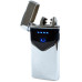Электроимпульсная USB зажигалка две молнии, индикатор заряда HL-222 Silver