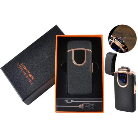 Электроимпульсная USB + газовая зажигалка в подарочной упаковке HL-254 Black sand Электроимпульсная USB + газовая зажигалка в подарочной упаковке HL-254 Black sand