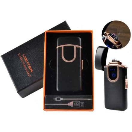 Электроимпульсная USB + газовая зажигалка в подарочной упаковке HL-254 Business Black Электроимпульсная USB + газовая зажигалка в подарочной упаковке HL-254 Business Black