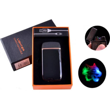 Электроимпульсная USB зажигалка две молнии, подсветка HL-255 Wolf head Электроимпульсная USB зажигалка две молнии, подсветка HL-255 Wolf head