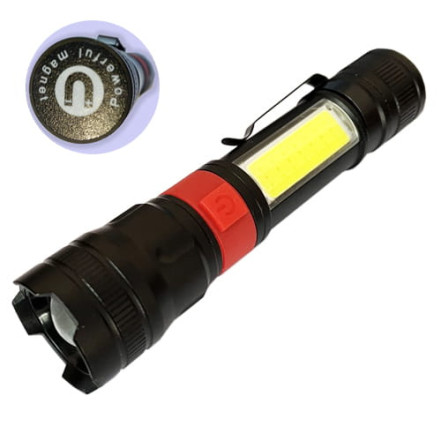 Ліхтарик PL-826-P70+COB (білий+червоний), ZU micro USB, zoom, Box Ліхтарик PL-826-P70+COB (білий+червоний), ZU micro USB, zoom, Box