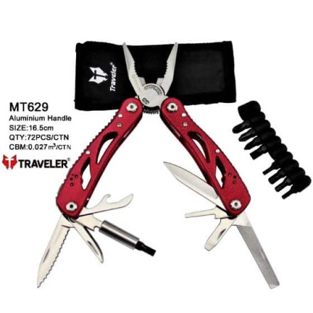 Ніж багатофункціональний з комплектом біт Traveler MT-629 Red Ніж багатофункціональний з комплектом біт Traveler MT-629 Red