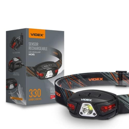 Ліхтар Налобний VIDEX VLF-H015 (330Lm/IP67/Сенсор) Ліхтар Налобний VIDEX VLF-H015 (330Lm/IP67/Сенсор)