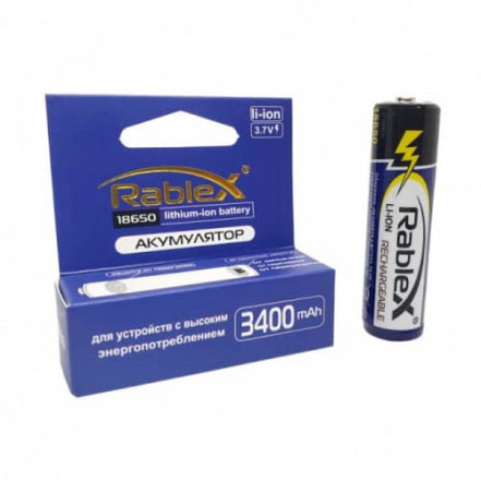 Акумулятор Rablex 18650 Li-lon 3400 mAh захист