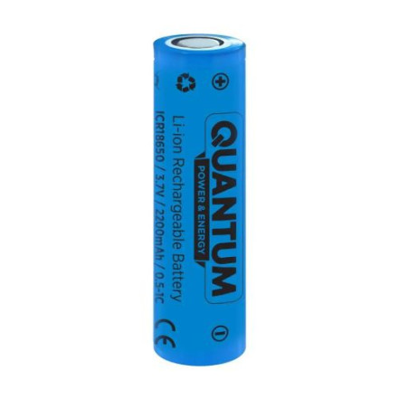 Акумулятор літій-іонний Quantum Li-ion ICR18650, 2200mAh, 0.5-1С Акумулятор літій-іонний Quantum Li-ion ICR18650, 2200mAh, 0.5-1С