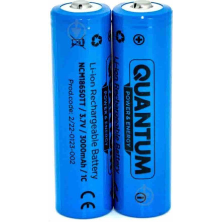 Акумулятор літій-іонний Quantum Li-ion ICR18650, 3000mAh, 0.5-1С Акумулятор літій-іонний Quantum Li-ion ICR18650, 3000mAh, 0.5-1С