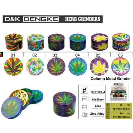 Гріндер D&K "CANNABIS" DK-5130-A4 (4 секції, 6 см, принт) Гріндер D&K "CANNABIS" DK-5130-A4 (4 секції, 6 см, принт)