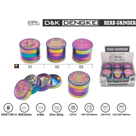 Гріндер D&K "Раста Градієнт" DK-5175-C4 4 секції метал Гріндер D&K "Раста Градієнт" DK-5175-C4 4 секції метал