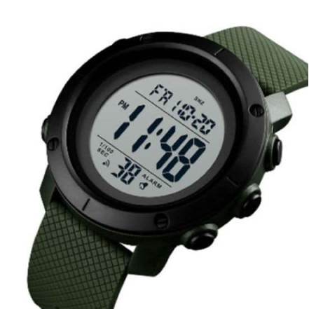 Годинник наручний 1434AGWT SKMEI ARMY GREEN-WHITE ABS RING