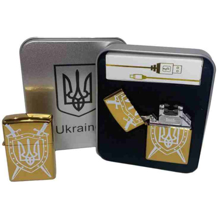 Електроімпульсна запальничка у подарунковій коробці "Україна" HL-446 Gold